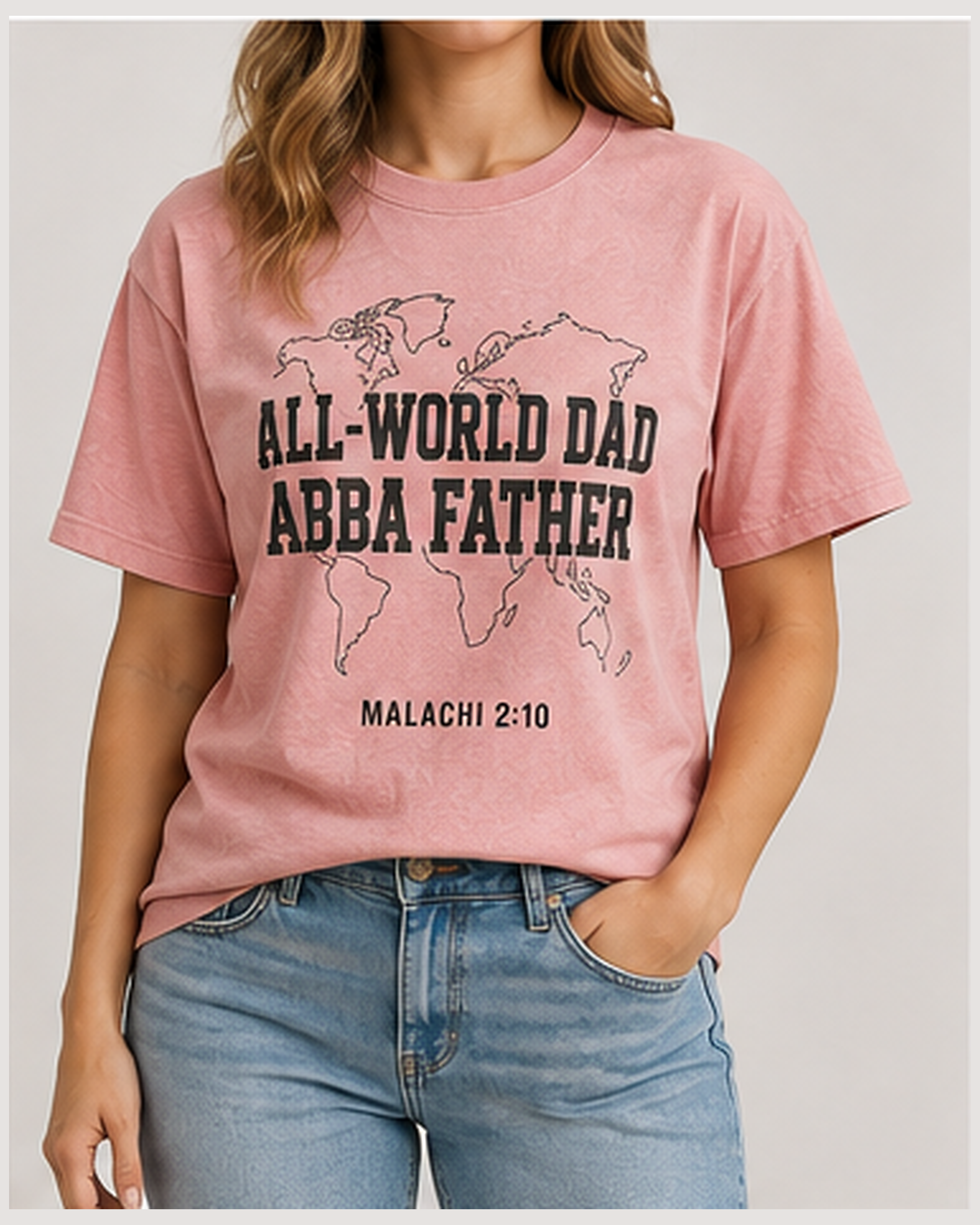 All-World Dad Abba Father Blossom Comfort Colors 1717, BLOVD Deep Charcoal distressed front artwork