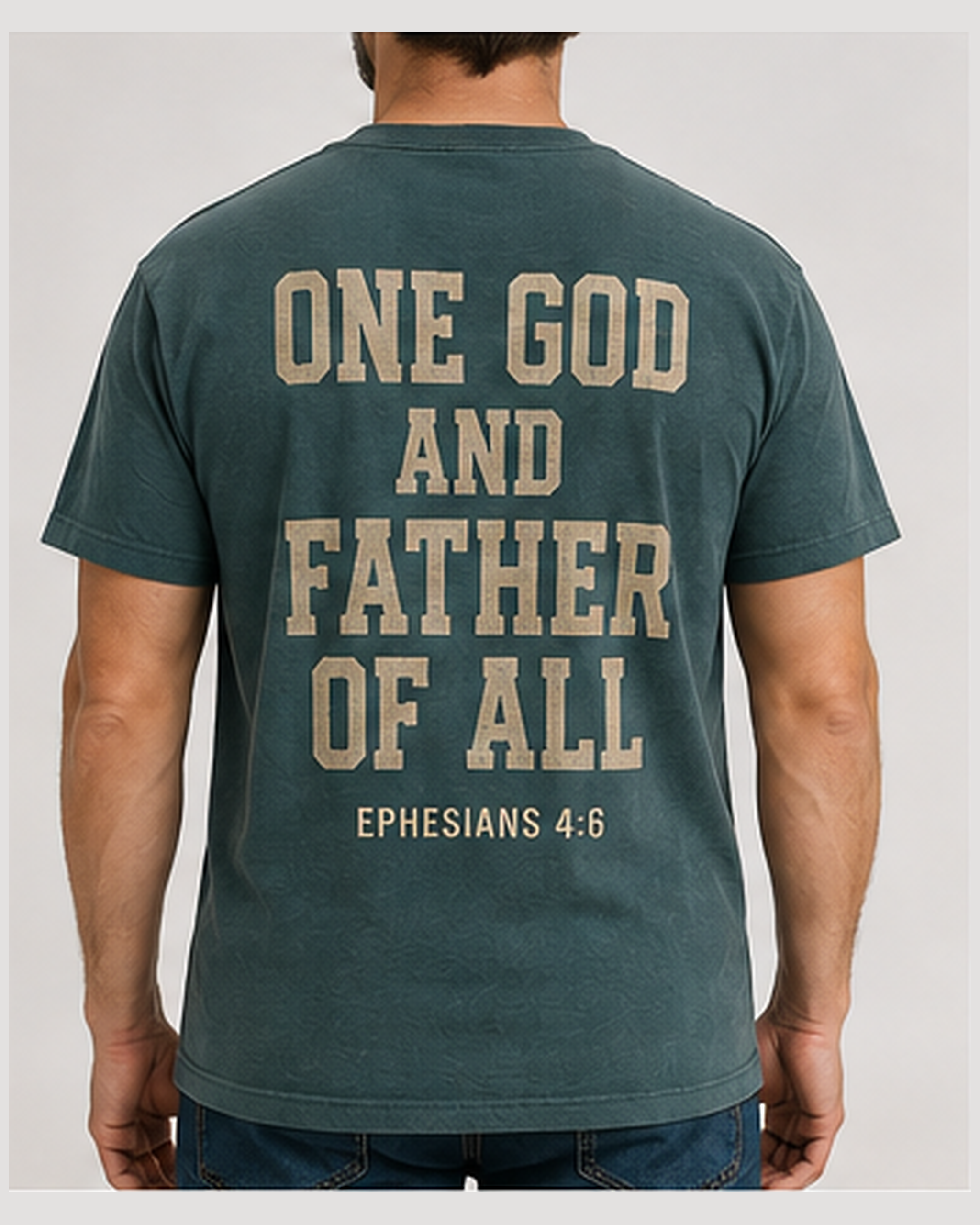 All-World Dad Abba Father Blue Spruce Comfort Colors 1717, BLOVD Soft Linen distressed back artwork