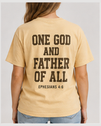 All-World Dad | Abba Father Butter Comfort Colors 1717 tee with Weathered Espresso distressed back artwork