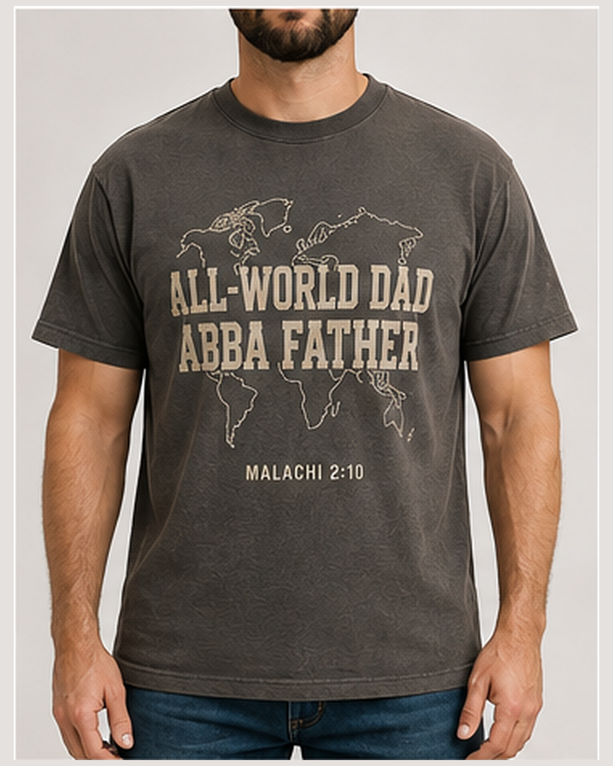 All-World Dad Abba Father Pepper Comfort Colors 1717, BLOVD Soft Linen distressed front artwork