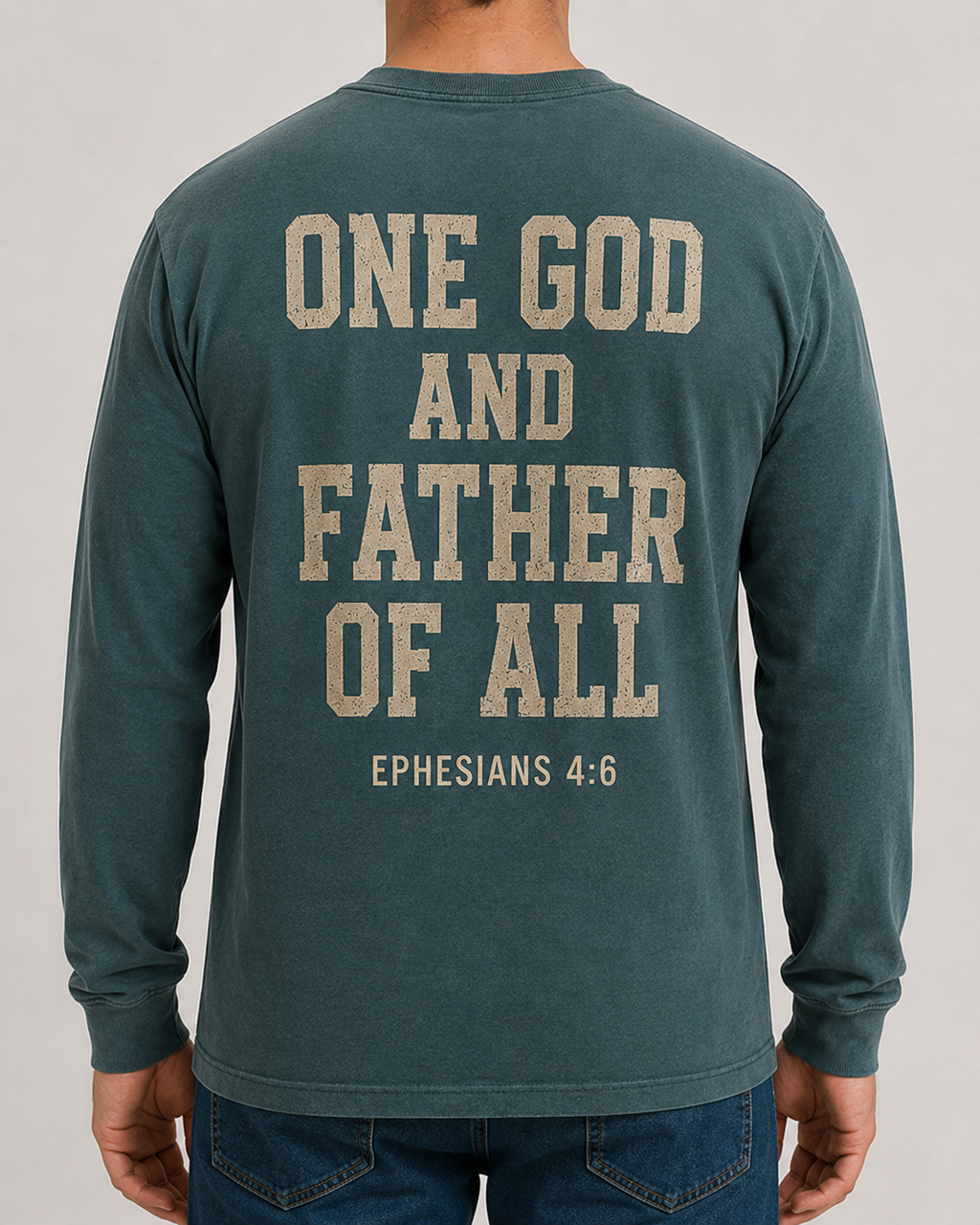 All-World Dad Abba Father Comfort Colors 6014 Blue Spruce long sleeve male studio back