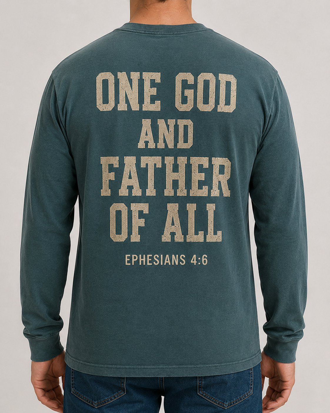 All-World Dad Abba Father Comfort Colors 6014 Blue Spruce long sleeve male studio back
