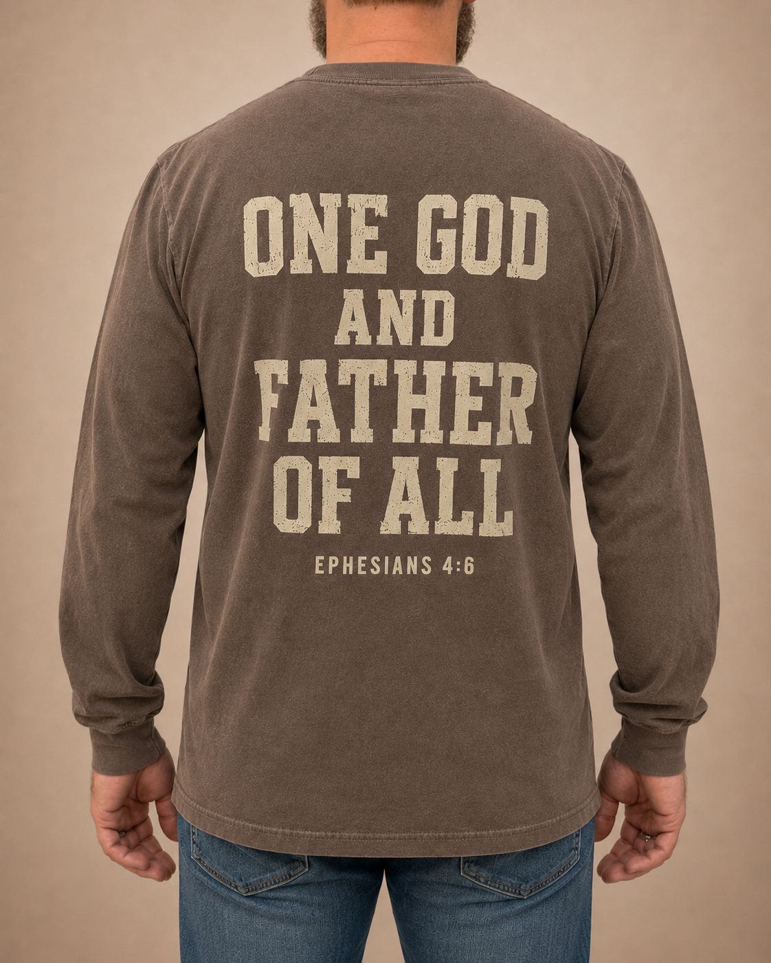 All-World Dad Abba Father Comfort Colors 6014 Espresso long sleeve male studio back