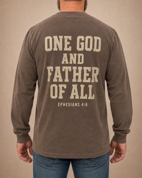 All-World Dad Abba Father Comfort Colors 6014 Espresso long sleeve male studio back