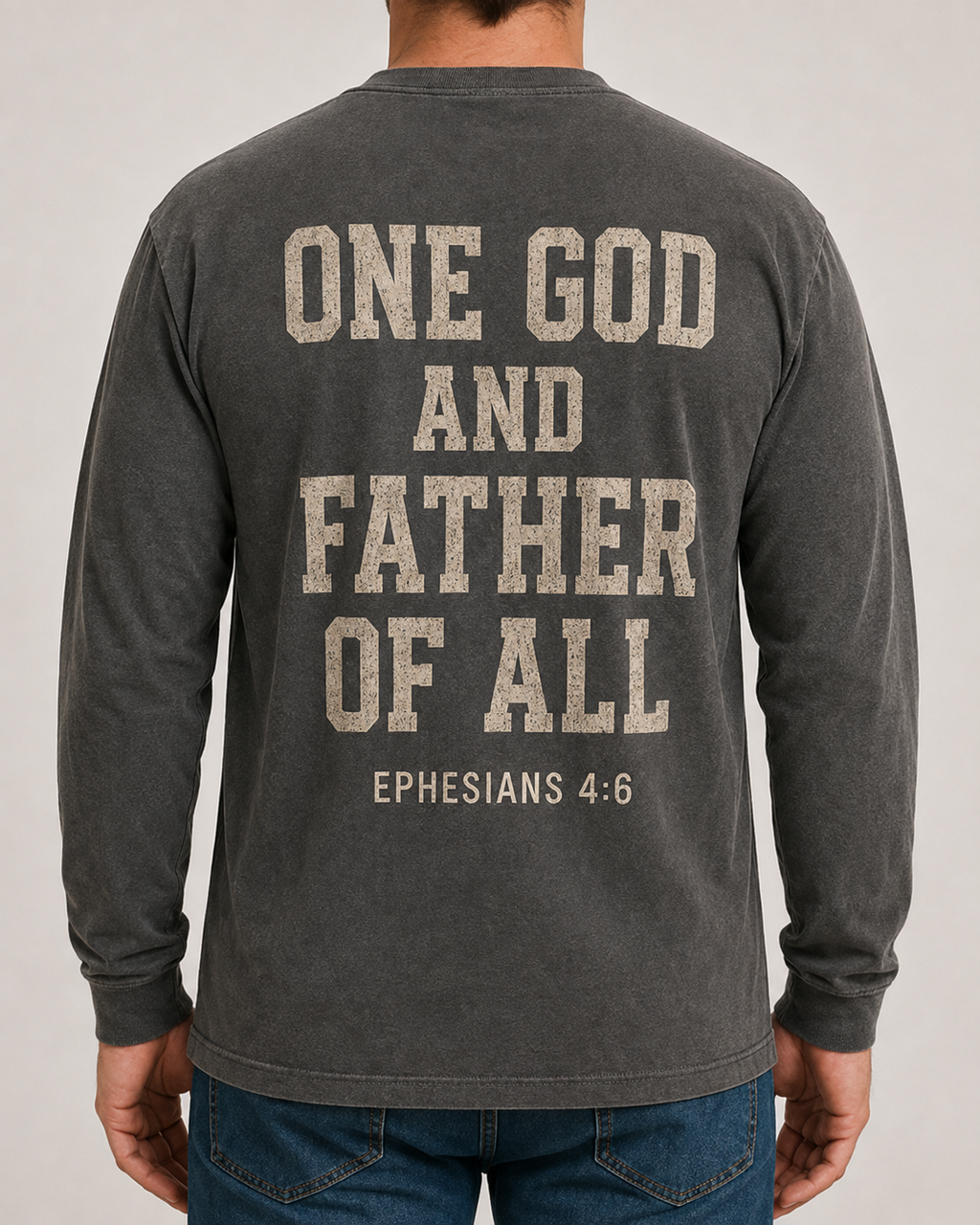 All-World Dad Abba Father Comfort Colors 6014 Pepper long sleeve male studio back