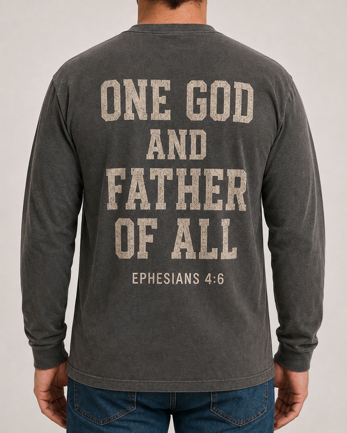 All-World Dad Abba Father Comfort Colors 6014 Pepper long sleeve male studio back