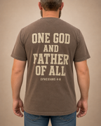 All-World Dad | Abba Father Espresso Comfort Colors 1717 tee, modeled back view