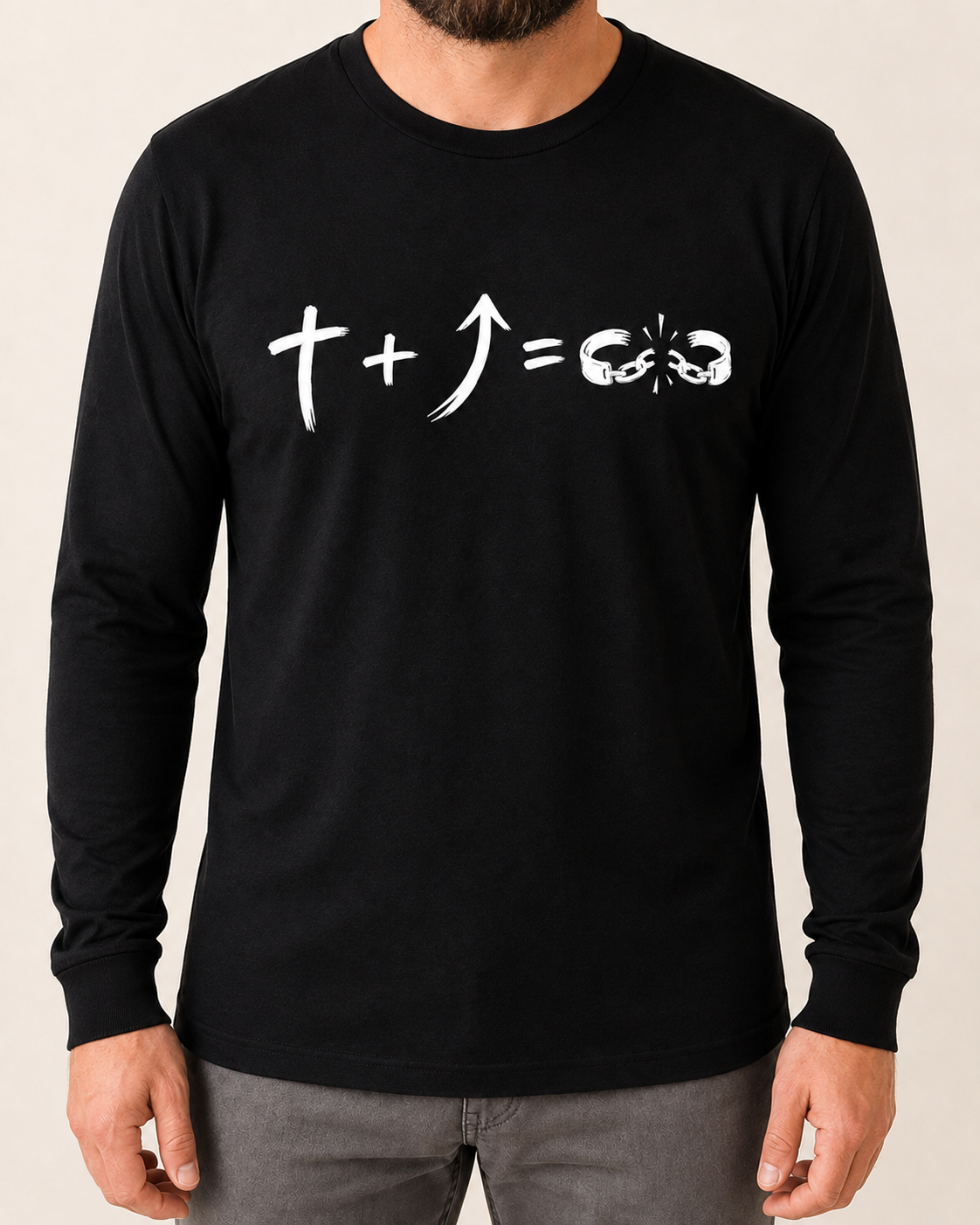 Freedom Galatians 5:1 long sleeve black front view