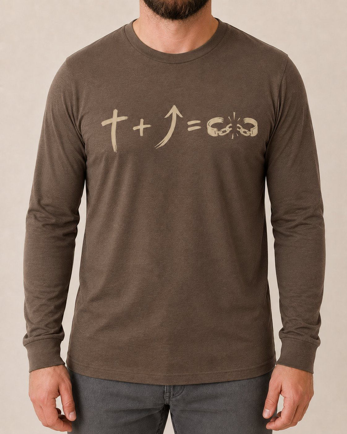 Freedom Galatians 5:1 long sleeve Espresso front view