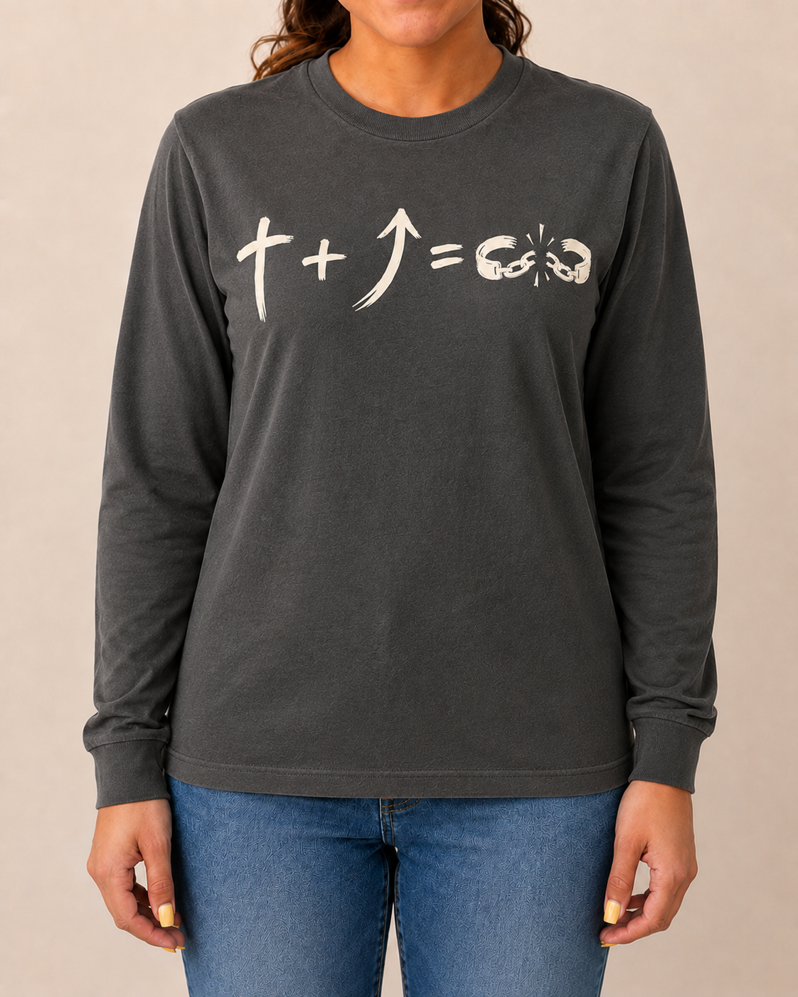 Freedom Galatians 5:1 long sleeve white front view