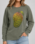 Fruit of the Spirit Galatians 5:22-23 Comfort Colors 6014 Moss long sleeve, approved front studio view