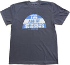 You Are My Neighbor Matthew 22:39 blue and white design on Comfort Colors 1717 Denim tee
