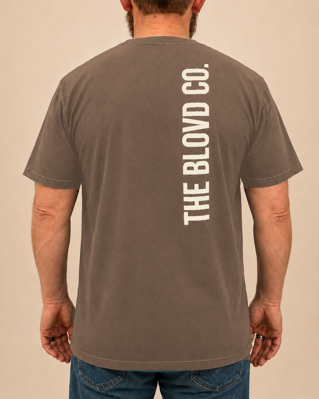 THE BLOVD Lion Signature — Comfort Colors 1717 Espresso / Warm Ivory — male back