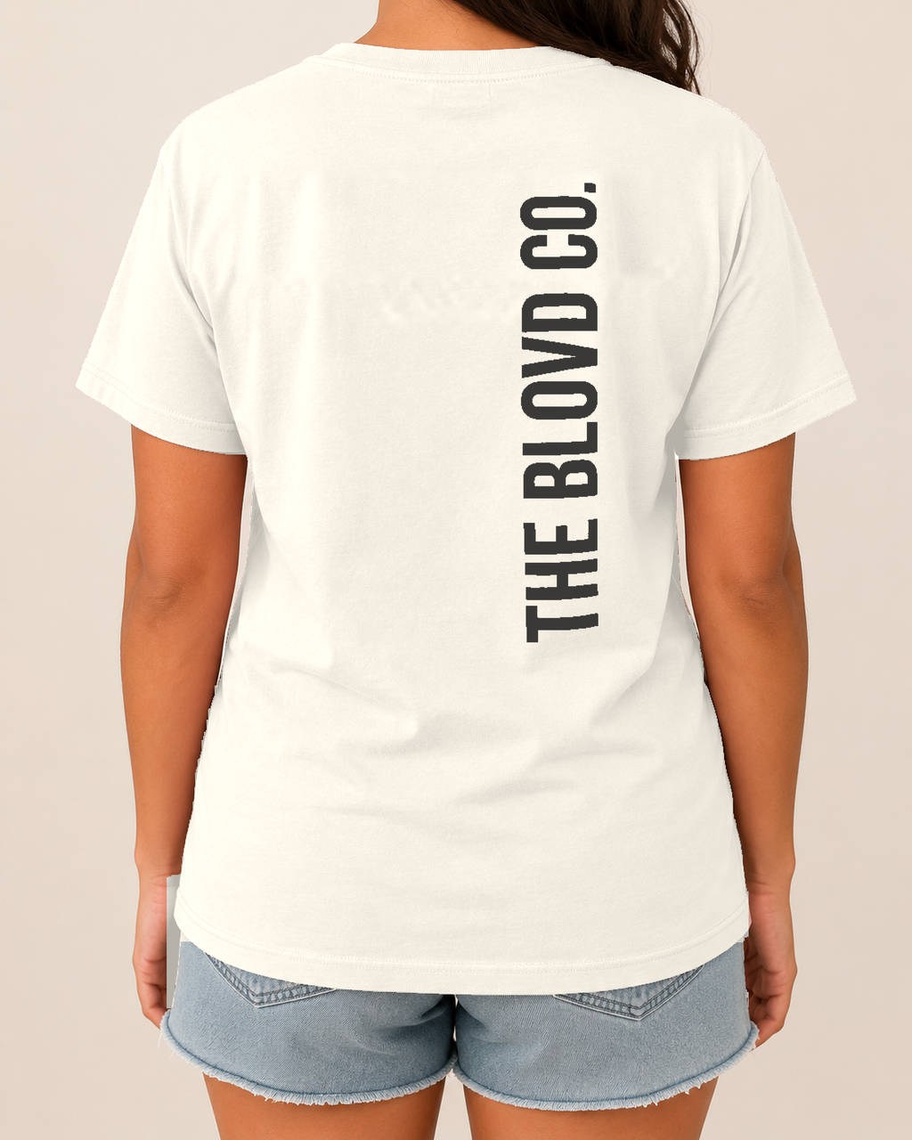 THE BLOVD Lion Signature — Comfort Colors 1717 Ivory / Deep Charcoal — female back