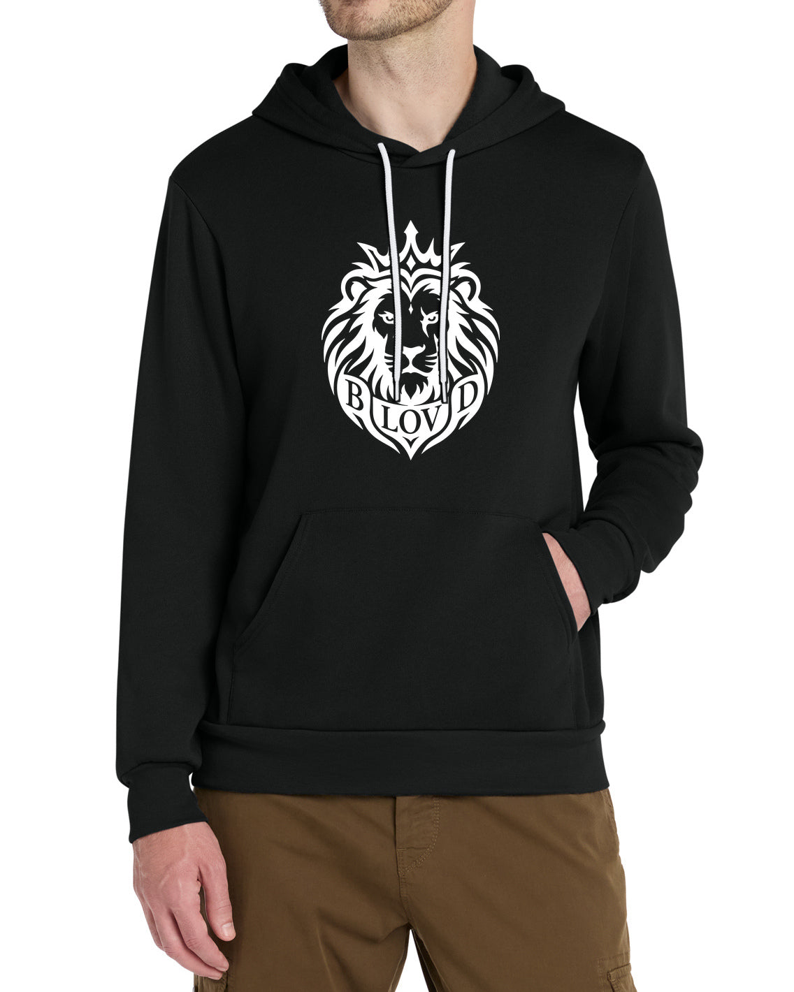 The BLOVD Co. BC3719 in Black, front studio view with white BLOVD Lion