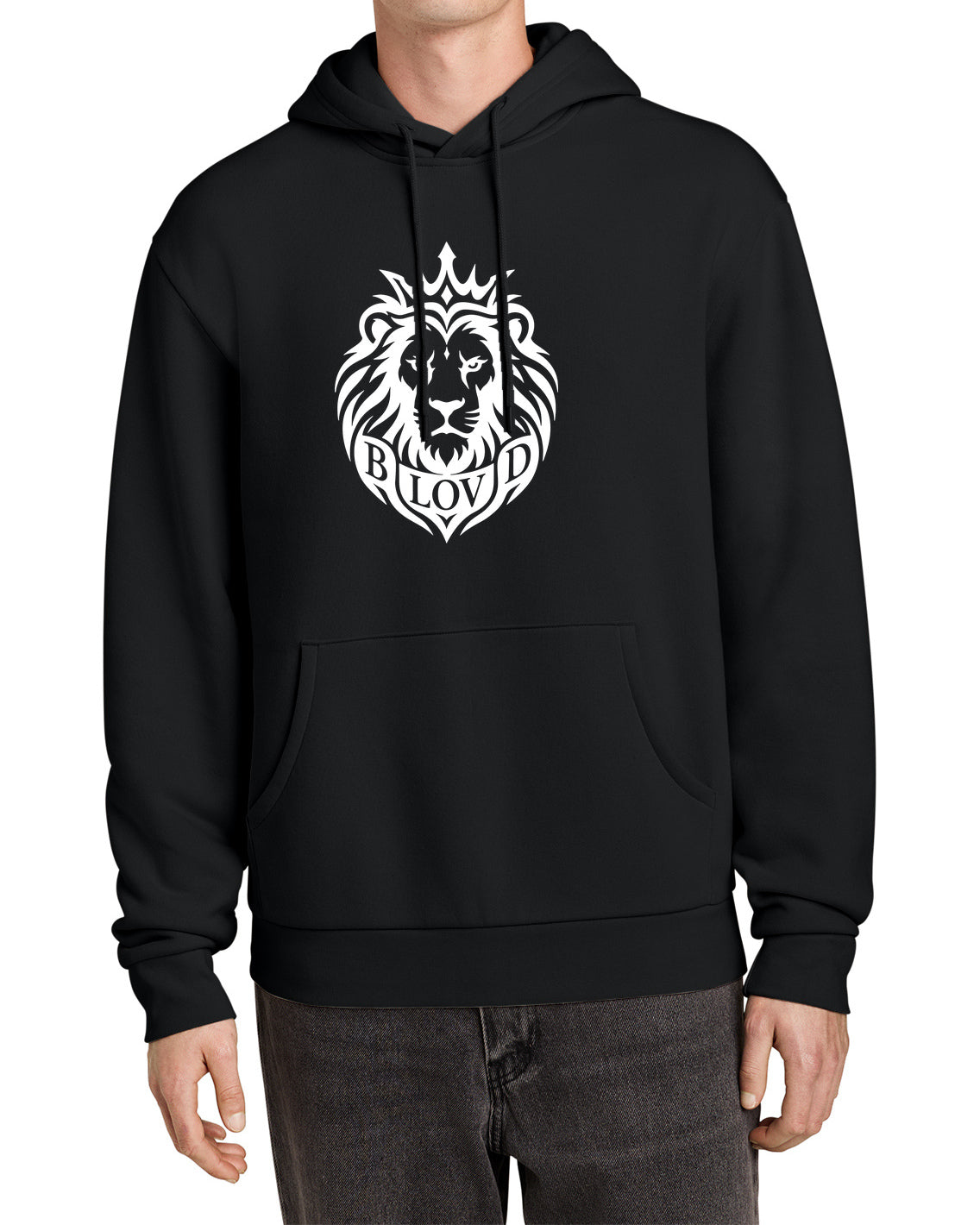 The BLOVD Co. DT6700 in Black, front studio view with white BLOVD Lion