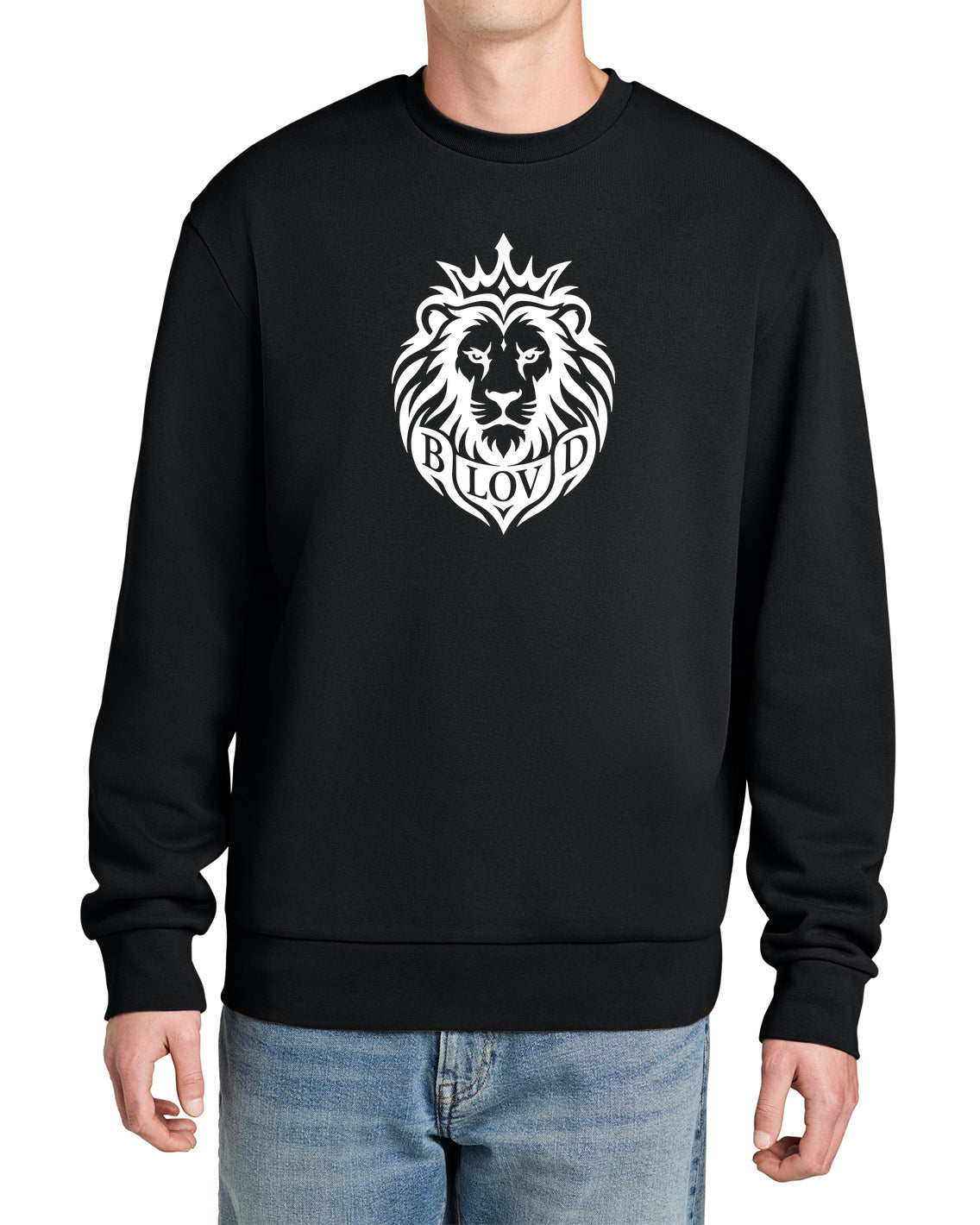 The BLOVD Co. DT6704 in Black, front studio view with white BLOVD Lion