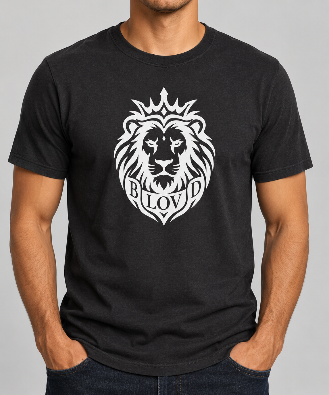 Beloved Lion — Everyday — Vintage Black — True White 9.5-inch front Lion